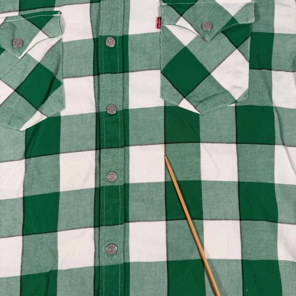 Levis x NBA Boston Celtics Western Flannel Shirt Green Plaid Mens XL #4433